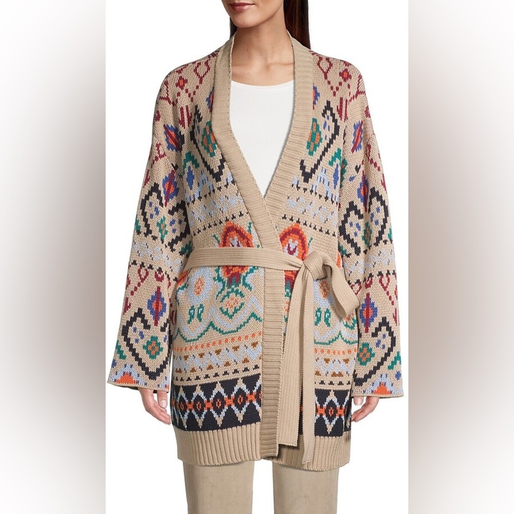 MaxMara Weekend Teorema Honey Belted Cardigan